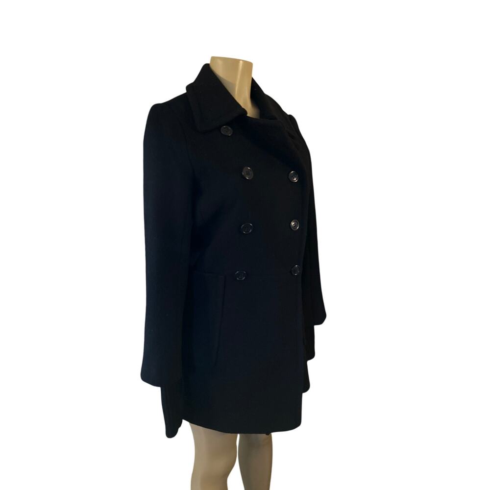 Women 2 J.Crew Stadium Cloth Nello Gori Black Academy Coat Peacoat Jacket Wool